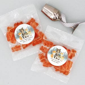 Woodland Baby Shower Favors, Champagne Gummy Bears, Personalized Gummy Bear Favors, Party Favors - Set of 20