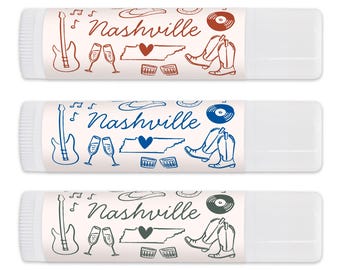 Custom Lip Balm, Wedding Lip Balm Favors, Bachelorette Party Favor, Lip Balm Customized, Nashville Bachelorette, Girls Trip - Set of 12