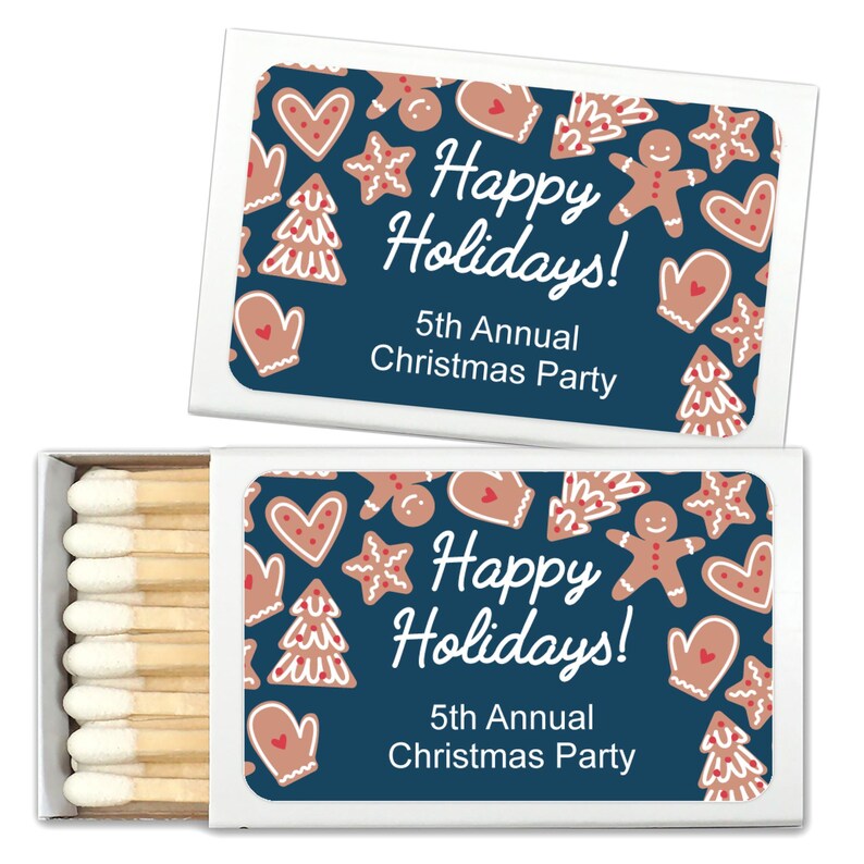 Gingerbread Match Boxes, Personalized Christmas Matches, Matches for