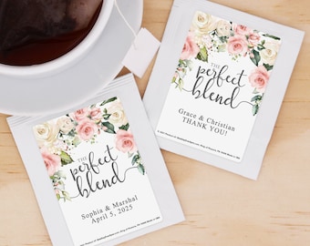 The Perfect Blend Tea Favors, Bridal Shower Tea Party - Set of 30