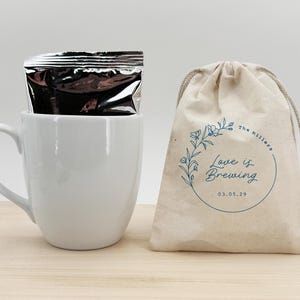 The Perfect Blend Wedding Favor Coffee Bag, Love is Brewing, Custom Coffee Favors