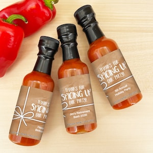 Hot Sauce Party Favors, Hot Sauce Gift, Party Favors, Mini Hot Sauce, Custom Hot Sauce, Thanks for Spicing Up Our Party, 1.7 ounce