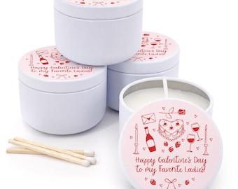 Custom Candles, Galentine's Day Gift, Valentine's Day, Personalized Candles Bulk, Teachers Valentine's Day, 2 oz mini lavender candles