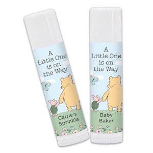 Classic Winnie the Pooh Baby Shower Favor, Lip Balm Favors, Baby Shower