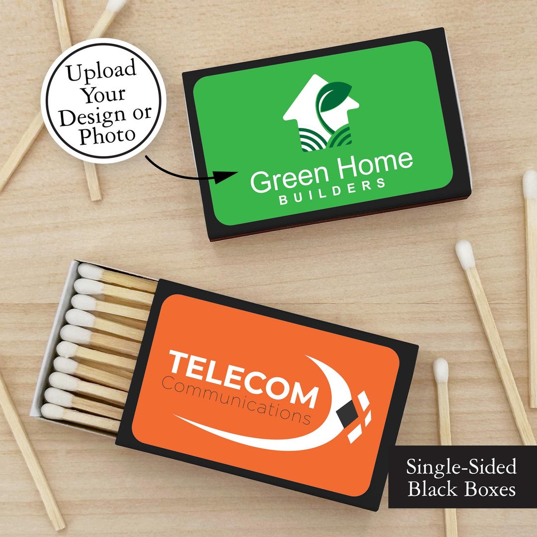 Handmade Match Set Custom Match Boxes, Custom Logo Matches, SINGLE SIDED, Personalized ...
