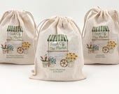 Fresh off the Market Bridal Shower Favor Bags, Custom Mini Drawstring Tote
