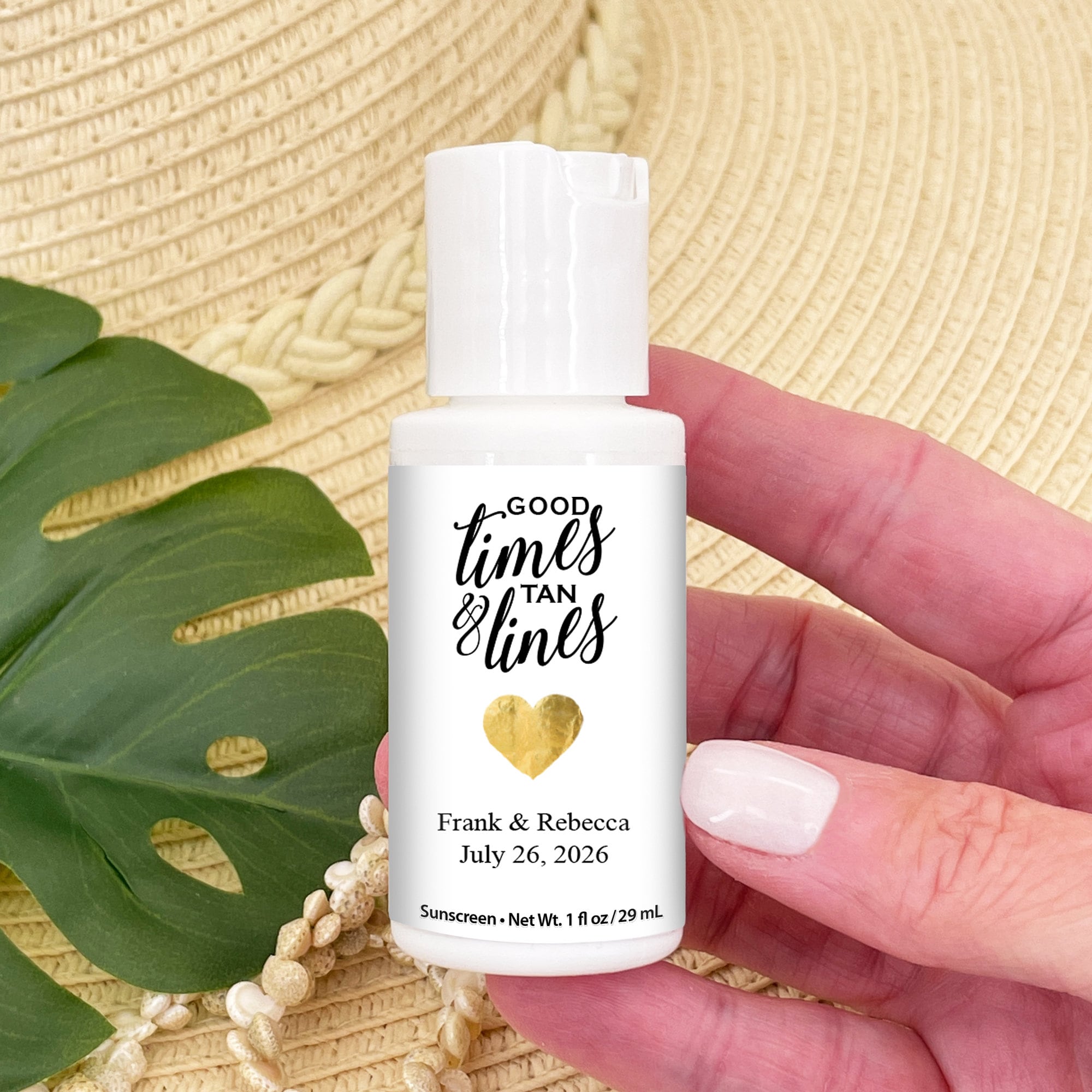 Mini Sunscreen Favor, Personalized Wedding Favors - Set of 12 Mini Sunscreen Favor, Personalized Wedding Favors - Set of 12