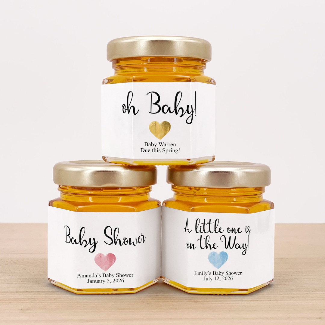 Honey Baby Shower Favors, Mini Honey Jar Favors, Honey Party Favors