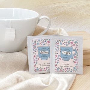 Baby Shower Tea Favors, Baby Shower Tea Bag Favors, A Little Cu-Tea is on the Way, Baby Shower Girl, Baby Shower Boy - Set of 30