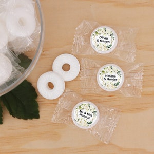 Geometric Floral Wedding Favors, Mint to Be, Wedding Favor Mints, Watercolor Floral Favors, Wedding Favors, Mint Life Savers - Set of 100