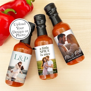 Hot Sauce Favor, Hot Sauce Wedding Favors, Custom Hot Sauce, Wedding Favors for Guests in Bulk, Bridal Shower Favor, Hot Sauce Gift, 1.7 oz