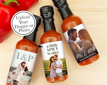 Hot Sauce Favor, Hot Sauce Wedding Favors, Custom Hot Sauce, Wedding Favors for Guests in Bulk, Bridal Shower Favor, Hot Sauce Gift, 1.7 oz