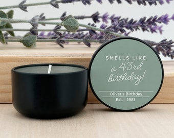 Smells Like Candles, Birthday Party Favors, 30th Birthday, 40th Birthday, Personalized Candle Favors, Personalized Candle Favor, 2 oz candle