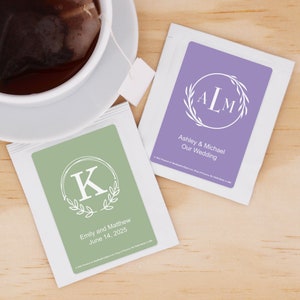 Monogrammed Wedding Favor, Wedding Favor Tea, Bridal Shower Tea Party, Wedding Favors, Tea Party Favors - Set of 30