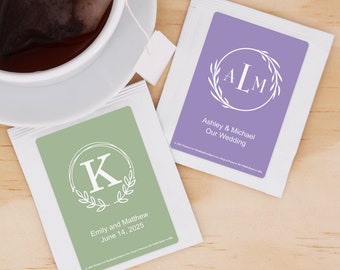 Monogrammed Wedding Favor, Wedding Favor Tea, Bridal Shower Tea Party, Wedding Favors, Tea Party Favors - Set of 30