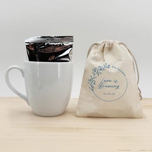 The Perfect Blend Coffee Bag, Love is Brewing Coffee Favors, Bulk Wedding Favors, Custom Coffee Favors, Coffee Wedding Favor Bag with Coffee