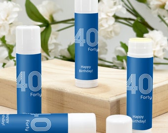 Birthday Party Favors, Birthday Favors for Woman, Birthday Favors for Men, Personalized Lip Balm Favors, Lip Balm Party Favors - Set of 12