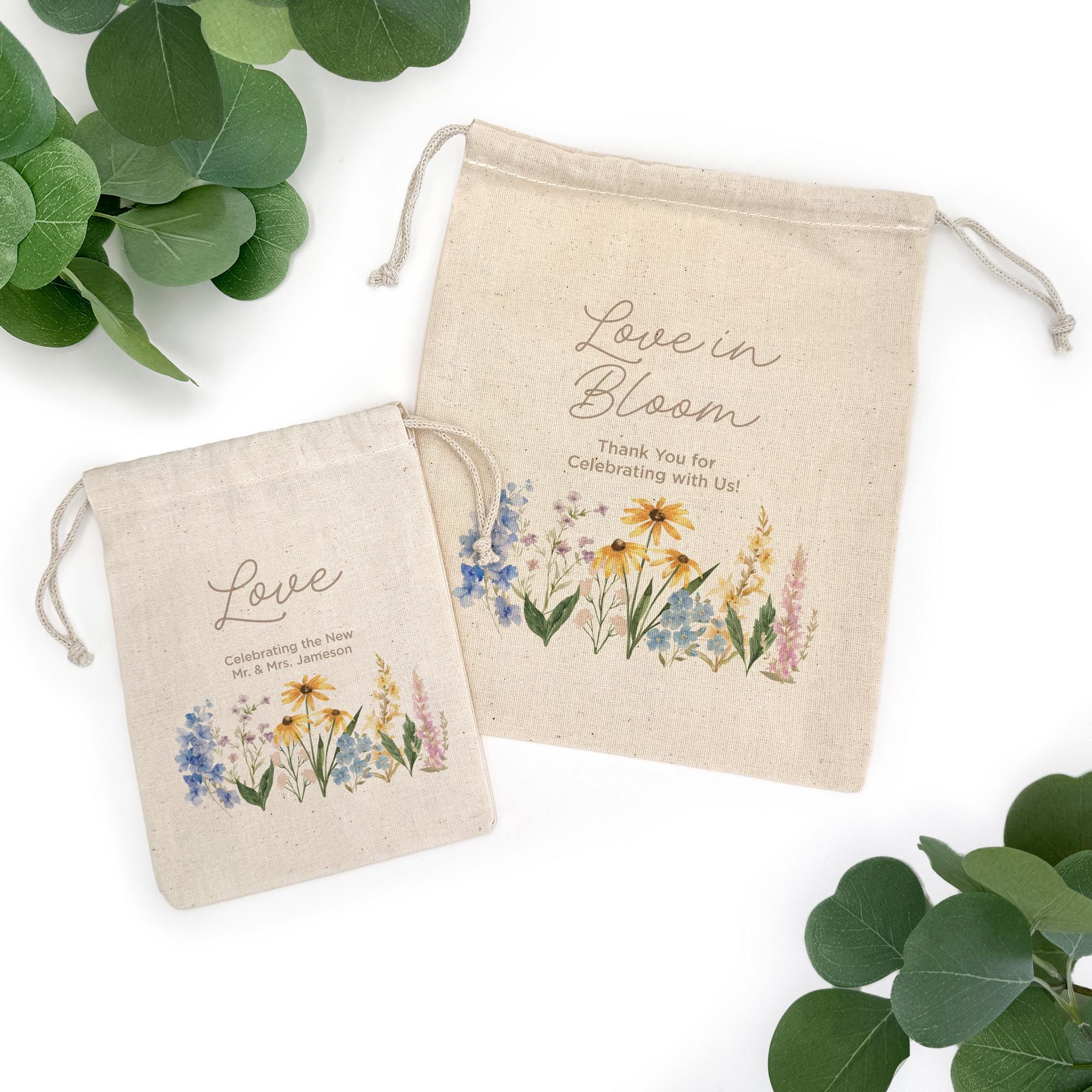 Wedding Favor Bags, Custom Mini Drawstring Tote Bag, Welcome Bags for ...