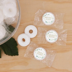 Mint Wedding Favors, Mint to Be, Wedding Favor Mints, Eucalyptus Favors, Wedding Favors, Greenery Weddings, Mint Life Savers - Set of 100
