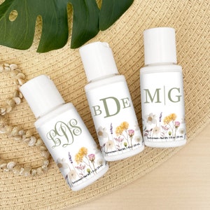 Mini Sunscreen Favor, Personalized Favors, Bachelorette Favors,  Bridal Shower Favor, Wild Flower Party Favor, Monogrammed Favor - Set of 12