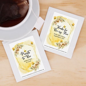 Baby Shower Tea Favors, Bee Themed Baby Shower, Baby Shower Favor, Tea Favors, Personalized Shower Favor - Set of 30