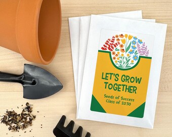 Back to School Gift, Custom Wildflower Seed Packets, Let's Grow Together