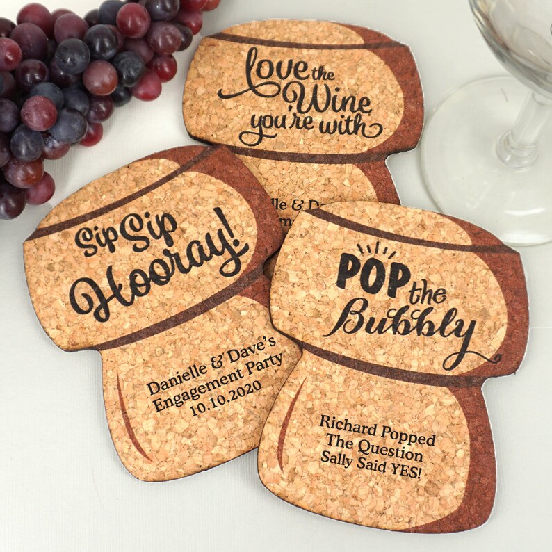 Engagement Party Favors Wedding Favor Coasters Personalized Etsy