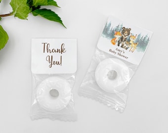Woodland Animal Baby Shower Favors, Birth Announcement Favor Mints, Personalized Life Savers Mints, Cute Baby Shower Favors, Custom Favors