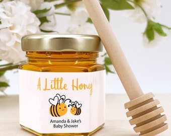 Honey Baby Shower Favors, Mini Honey Jar Favors, Honey Party Favors, Bee Themed Baby Shower, Honey Bee Party Favors, New to the Hive
