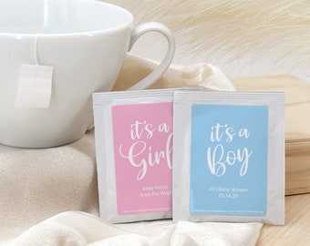 Baby Shower Favors, Baby Shower Tea, A Little Cu-Tea is on the Way, A Little Sweet-tea, A Baby is Brewing Shower Favors - Set of 30