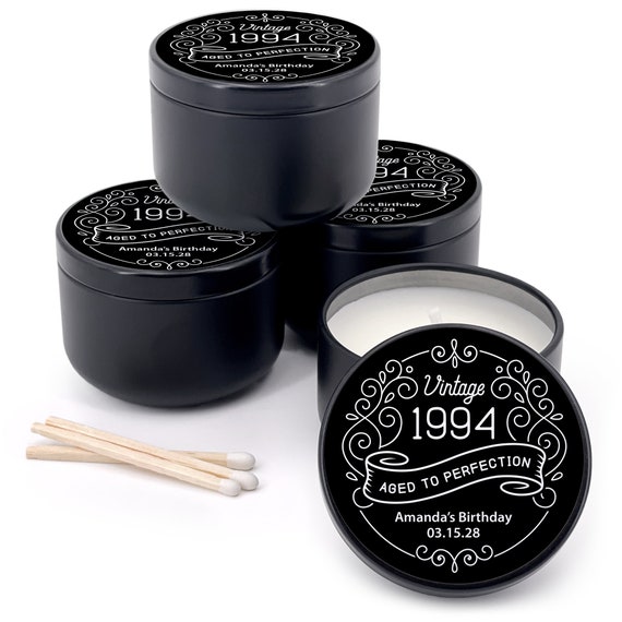 Custom Candles, Birthday Party Favors for Adults, 30th Birthday, Personalized Candles Bulk, Unique Party Favors, 2 oz mini lavender candles