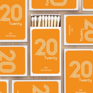 Anniversary Party Favor Matches, Anniversary Favors, Personalized Matchboxes, Milestone Anniversary Celebration - Set of 50