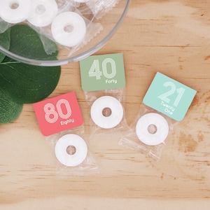 Birthday Party Favors, Vintage Party Favor Mints, Mint Life Savers, Edible Wedding Favors for Guests, BULK Birthday Party Favors