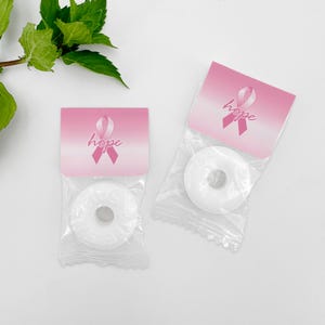 Mentas para la concientización sobre el cáncer de mama, artículos de concienciación del lazo rosa, rosa benéfico, superviviente de cáncer de mama, regalo para el cáncer de mama