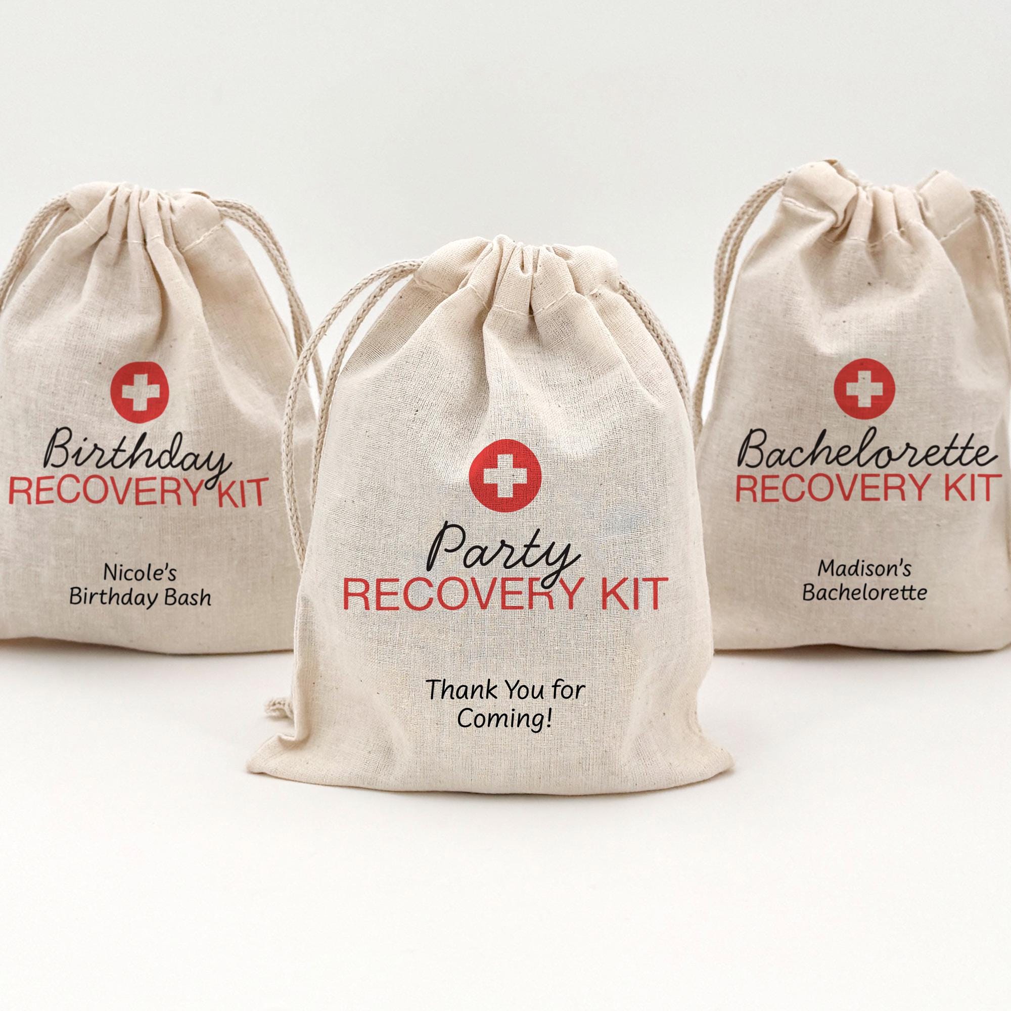 Hangover Recovery Kit, Bachelorette Recovery Bags, Custom Mini