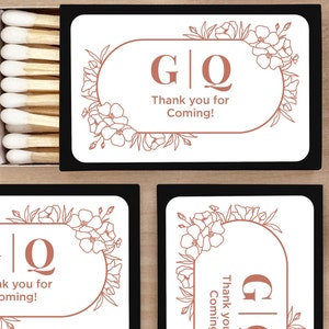 Bulk Wedding Favors: Personalized Matches for Guests - Custom Matchboxes, Unique Bridal Shower Gifts, Set of 50 Matches