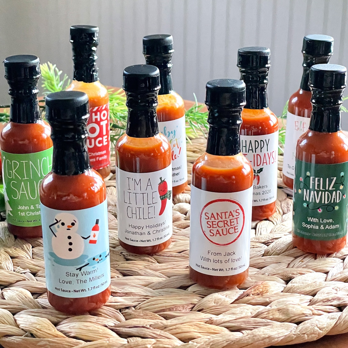 Cute Snowman Favors Hot Sauce Christmas Gift Mini Hot Sauce Etsy