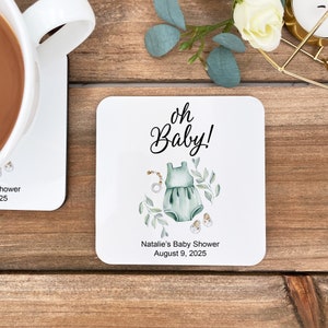Classic Baby Shower Decor, Oh Baby Themed Shower Favors, Vintage Baby Shower Favors, Baby Shower Coasters, Baby Shower Favors, Personalized