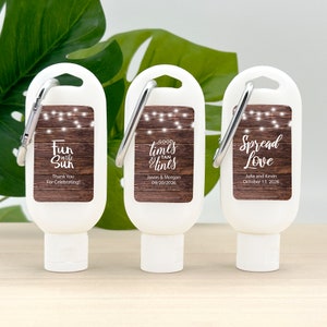 Mini Sunscreen Favors with Carabiner, Rustic Firefly Favors, Wedding Favor, Bridal Shower, Bachelorette Party, Fun in the Sun - Set of 12