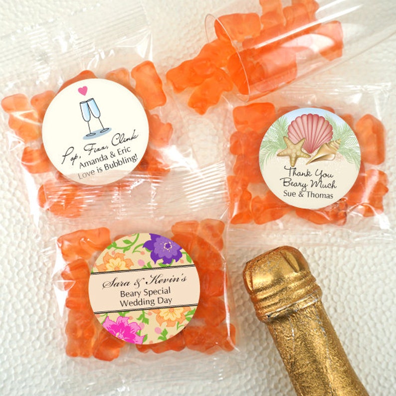 Wedding Favor Gummy Bears Personalized Champagne Gummy Bears Set of 20