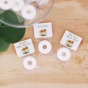 Mushroom Wedding, Wedding Favors, Wedding Favor Mints, I Love You So Mush Favor, Cute Wedding Favor, Mint Life Savers, Edible Wedding Favors