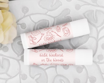 Custom Lip Balm, Wedding Lip Balm Favors, Bachelorette Party Favor, Lip Balm Customized, Mountains & Matrimony, Cabin Crew - Set of 12