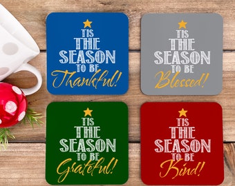 Inspirational Christmas Coasters, Fun Coasters, Coaster Set, Holiday Coasters, Christmas Decor, Christmas Gift