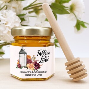Honey Wedding Favors, Bee Themed Bridal Shower, Honey Bridal Shower Favors, Honey Favors, Mini Honey Jar Favors, Falling in Love Favors