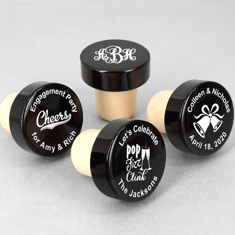 Set of 12 Wedding Favors Wine Stoppers Wine Lover Personalized Bottle Stopper Favors