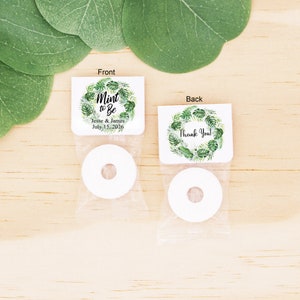 Mint to Be Wedding Favors, Wedding Favor Mints, Watercolor Tropical Favors, Cute Wedding Favors, Mint Life Savers, Edible Wedding Favors