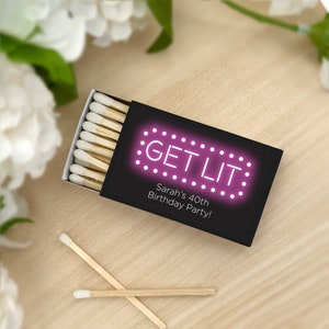 Trendy Wedding Favor, Neon Wedding Favor Matches, Better Together Neon, The Perfect Match, Personalized Matchboxes, (Black Box) - Set of 50
