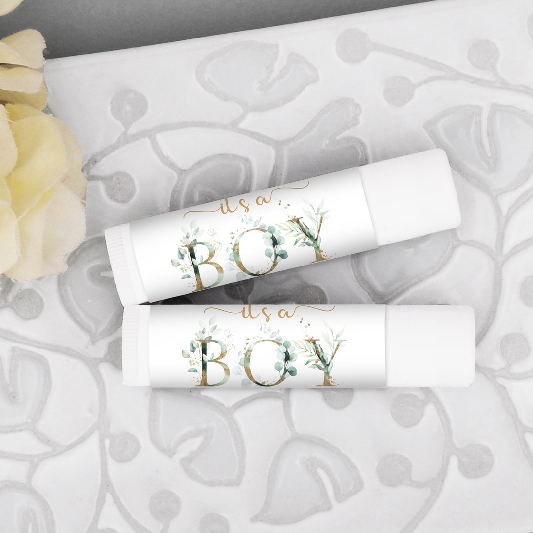 It's A Boy Baby Shower Favors, Personalized Lip Balm Favors, Gender