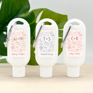 Bulk Wedding Favors, Bridal Shower Favors, Bachelorette Favors, Favors for Guests, Bridal Party Favors, Sunscreen with Carabiner - Set of 12