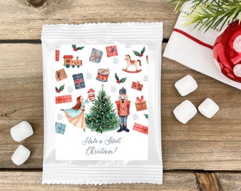 Hot Chocolate Party Favors, Christmas Hot Cocoa Favors, Personalized Hot Chocolate Favors, Holiday Hot Chocolate Favors - Set of 24